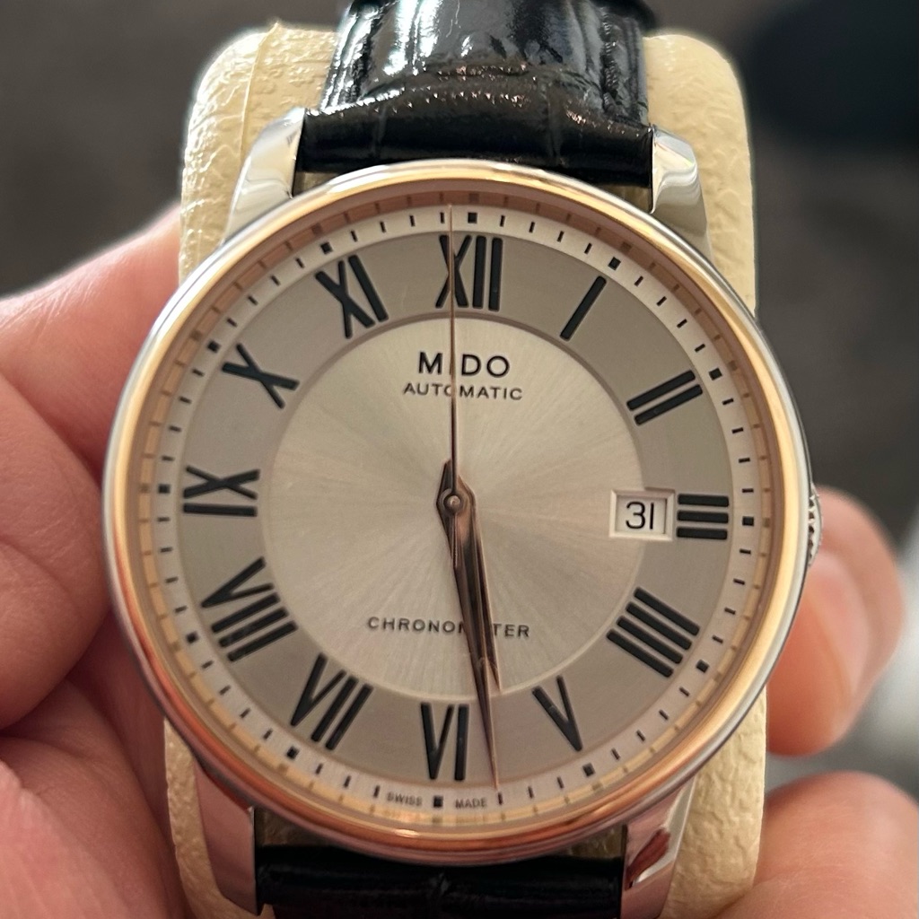 Mido Automatic Chronometer Watch  Silver And Black